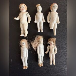 Lot of Antique Frozen Charlotte Bisque Porcelain Dolls
